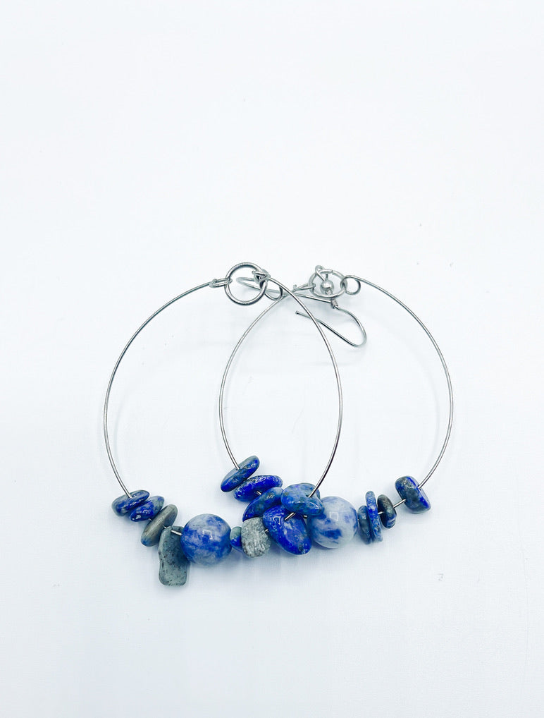 Hoop Earrings - Lapis Lazuli
