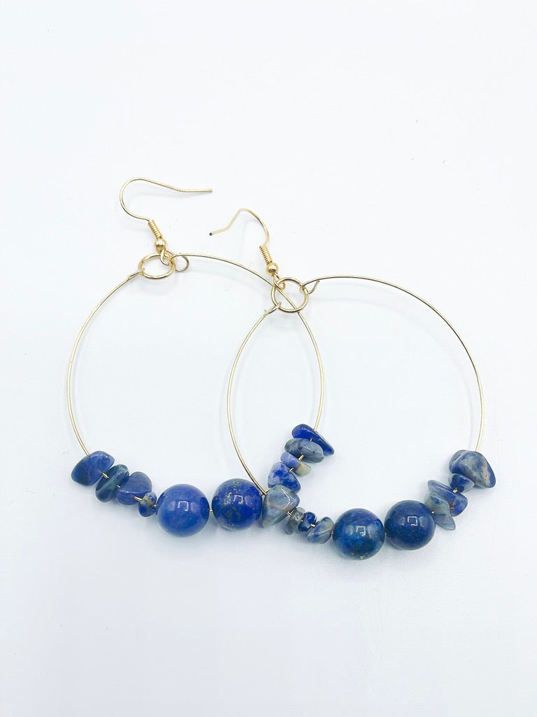 Hoop Earrings - Sodalite