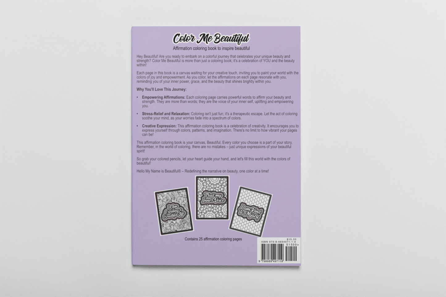 Color Me Beautiful - Affirmation Coloring Book