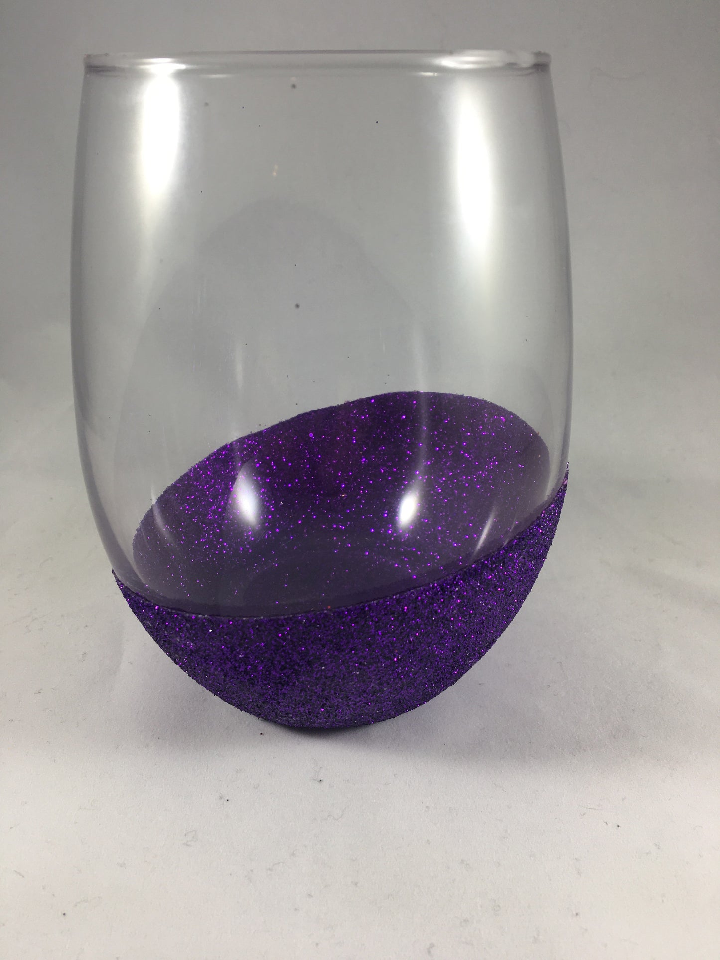 Stemless glitter bottom glass - Unbreakable Memories