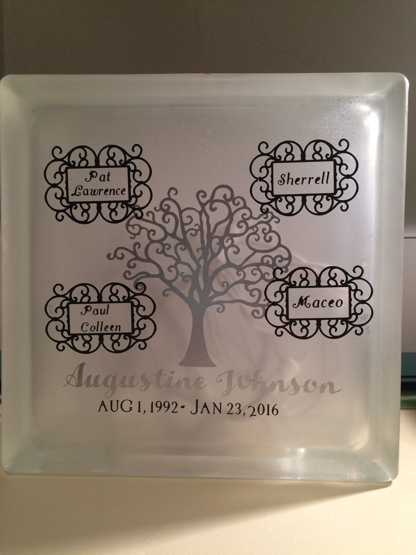 Memorial glass block - Unbreakable Memories