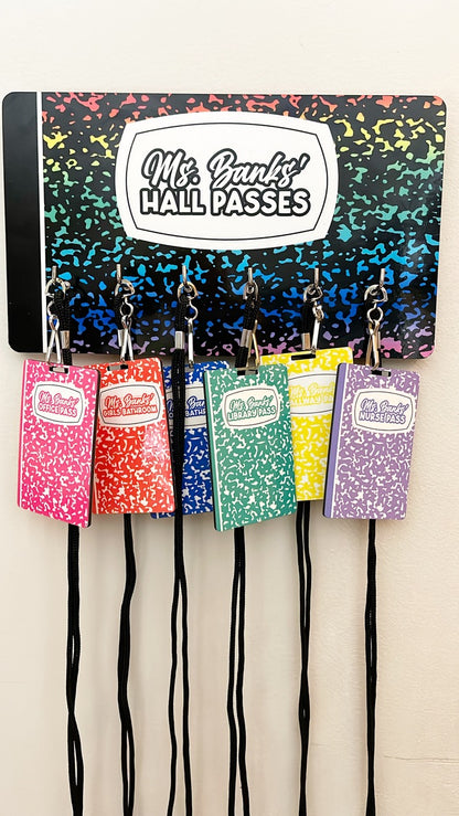 Hall Pass Holder with Passes