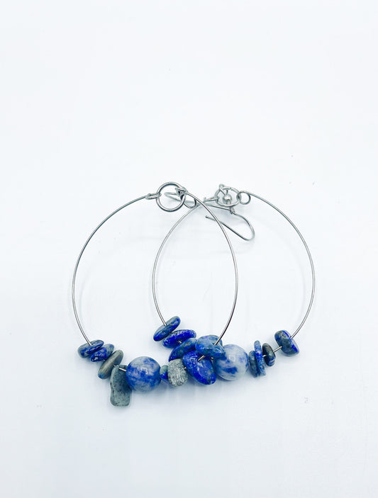 Hoop Earrings - Lapis Lazuli