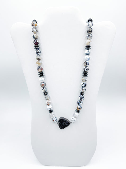 White Fire Agate Necklace