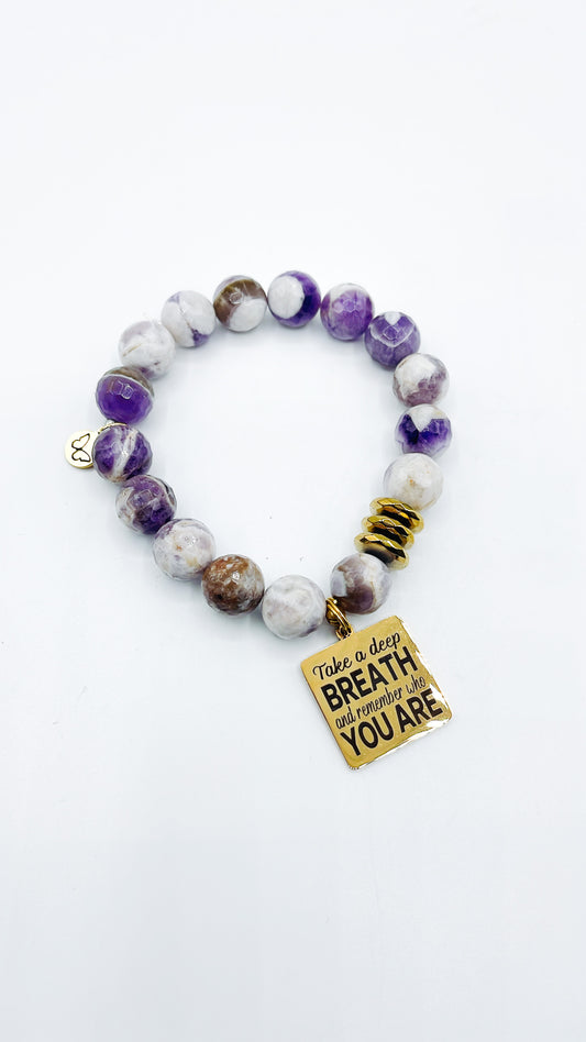Mind Your Beautiful “Breathe” - Amethyst Gemstone Bracelet