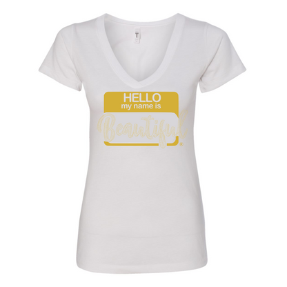 Hello Beautiful - Bling Vneck