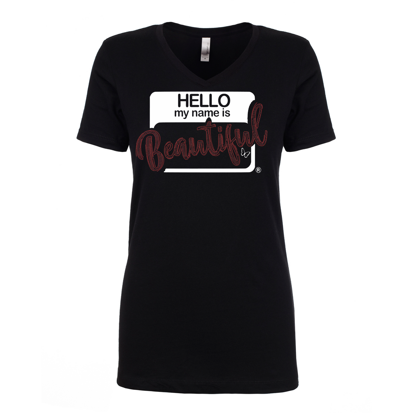 Hello Beautiful - Bling Vneck