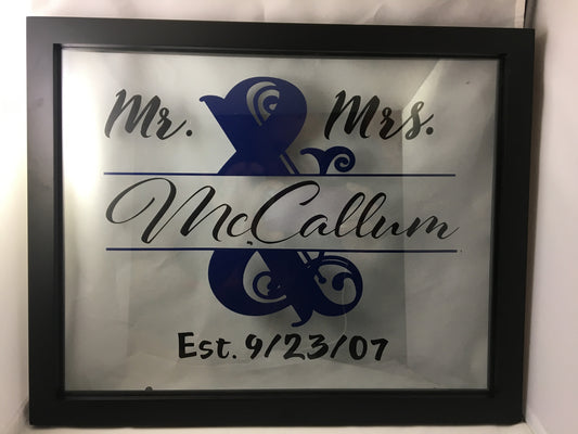 Split letter floating name frame - Unbreakable Memories