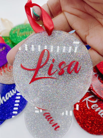 Personalized glitter ornament (acrylic)