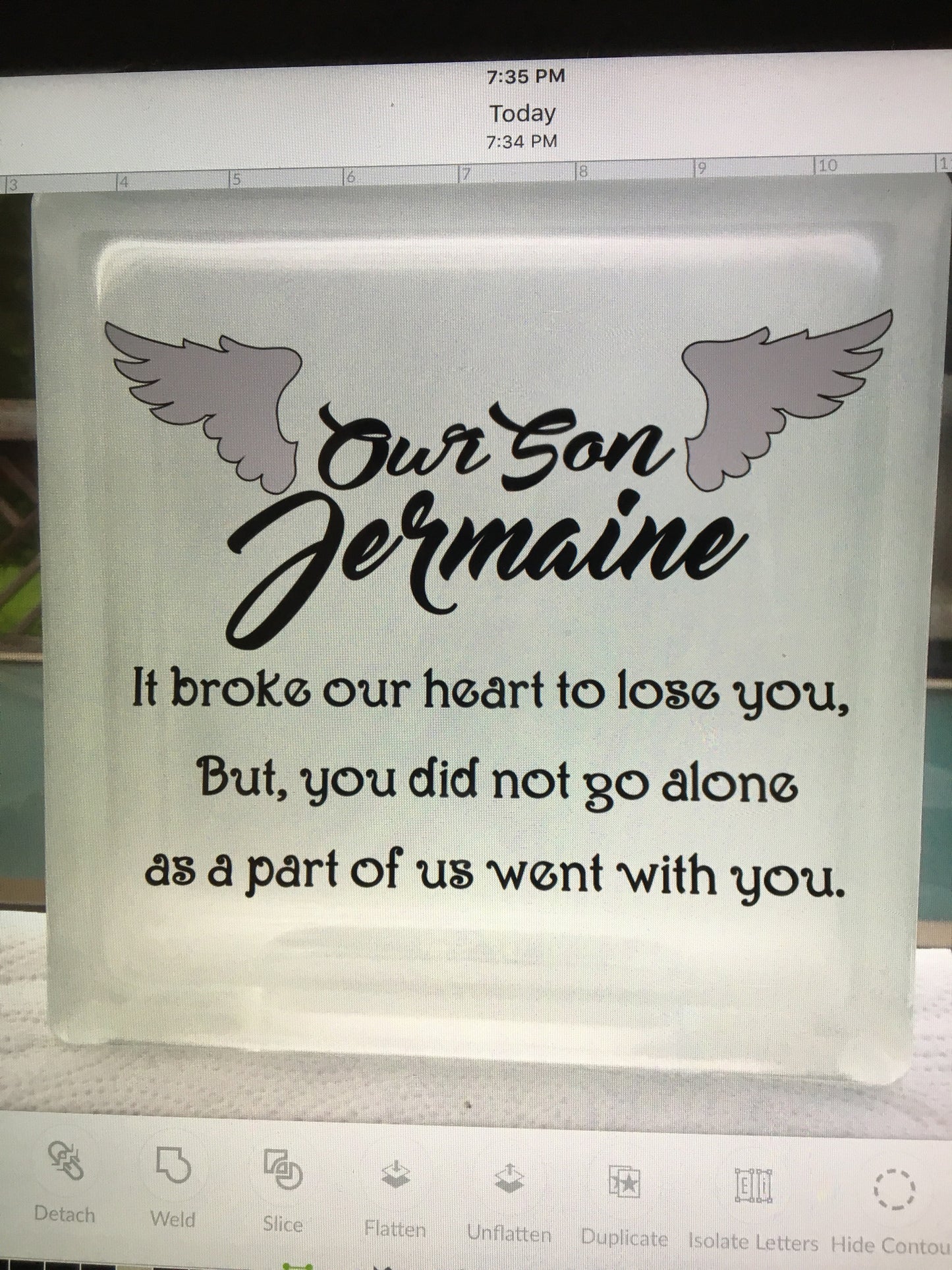 Memorial glass block - Unbreakable Memories