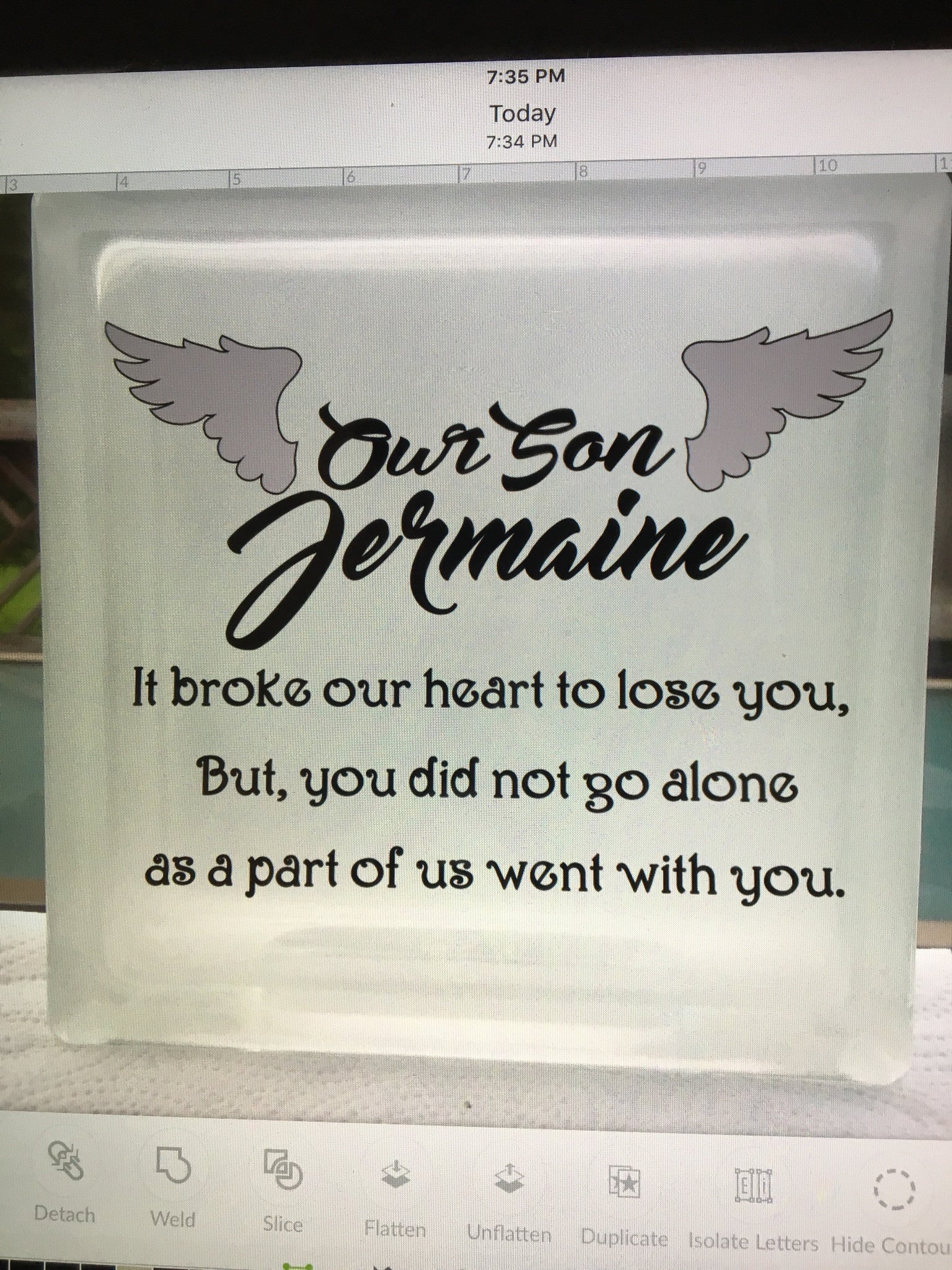 Memorial glass block - Unbreakable Memories