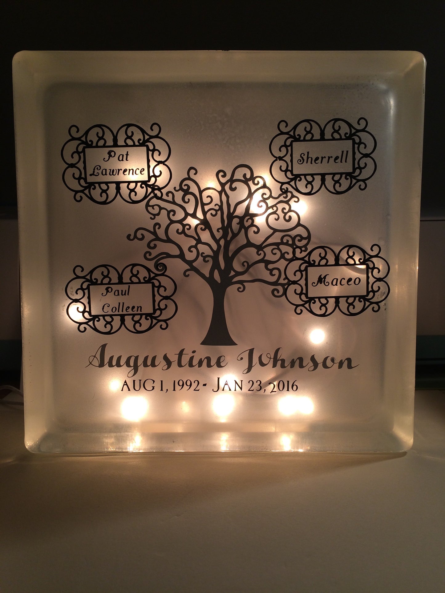 Memorial glass block - Unbreakable Memories