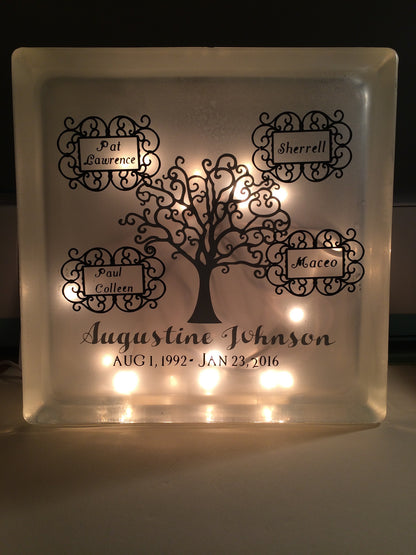 Memorial glass block - Unbreakable Memories