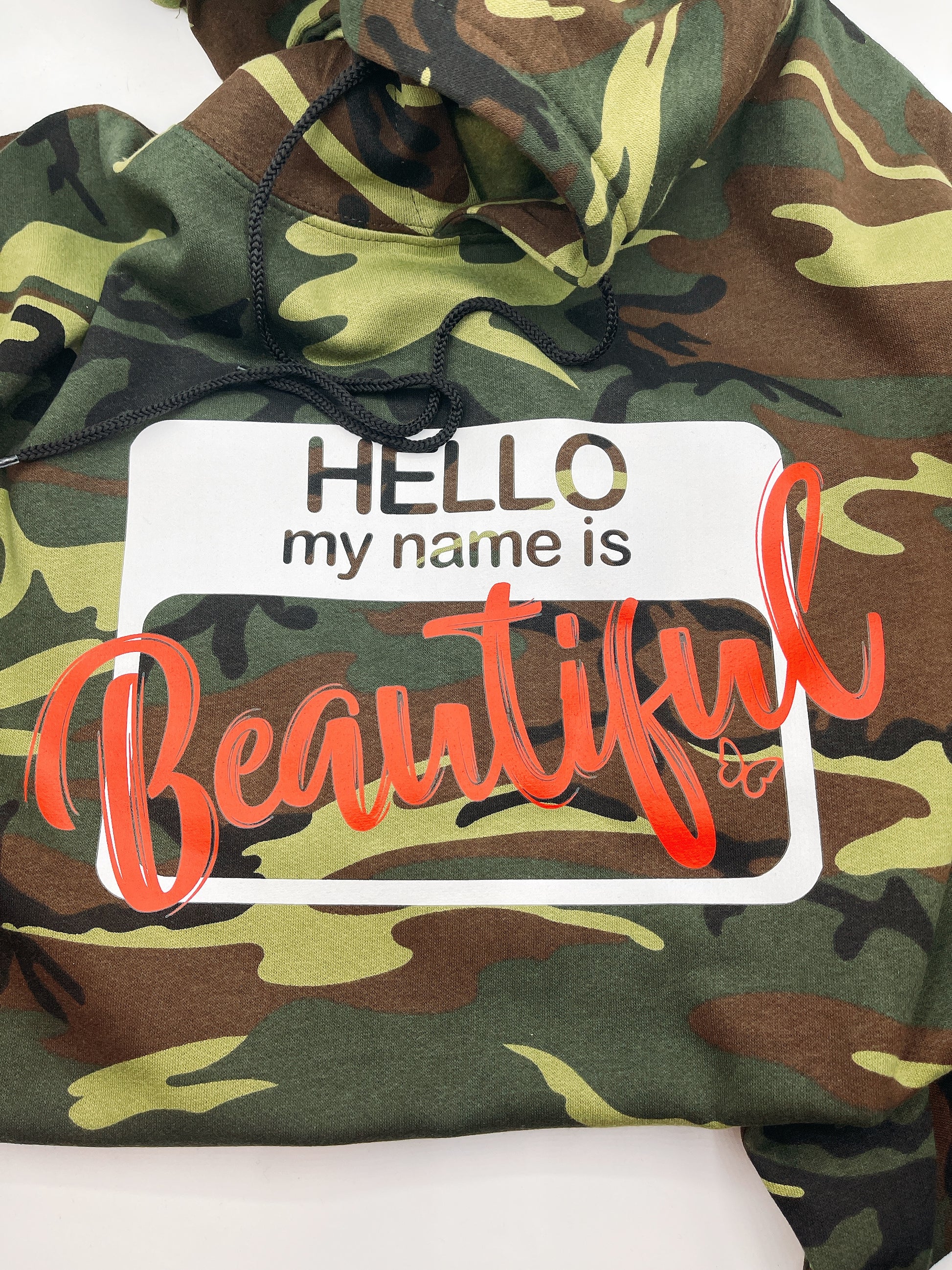 Hello Beautiful Camo Hoodie