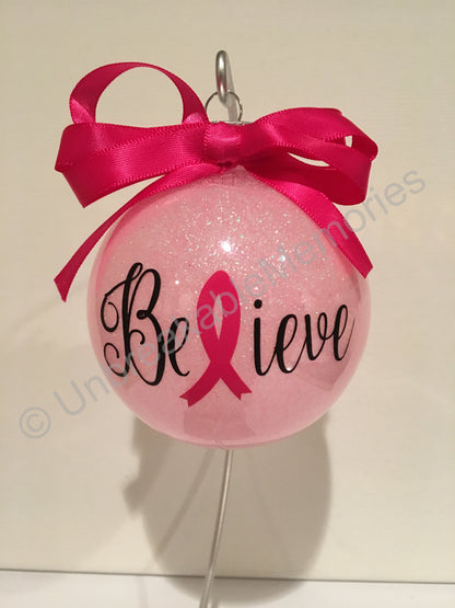 Breast Cancer Awareness ornament - Unbreakable Memories