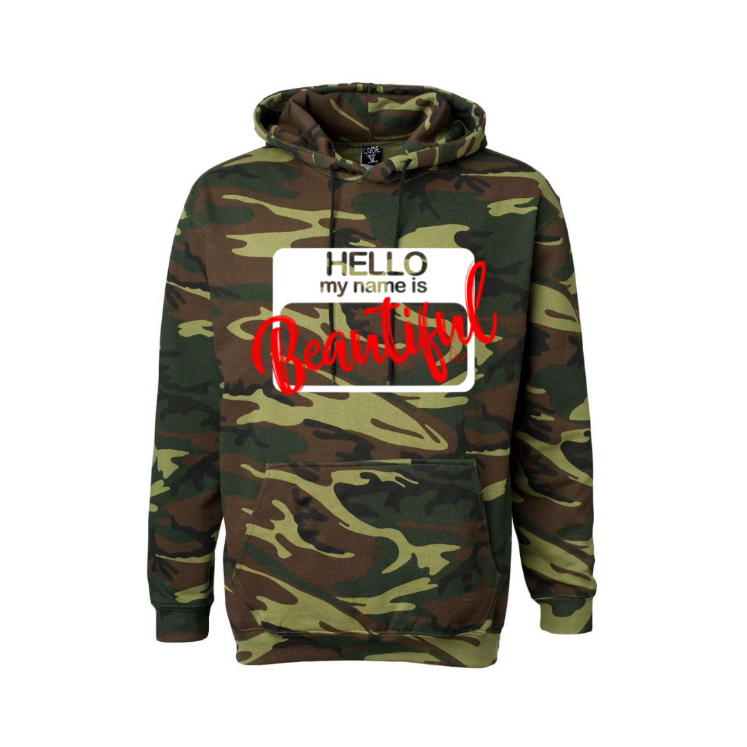 Hello Beautiful Camo Hoodie