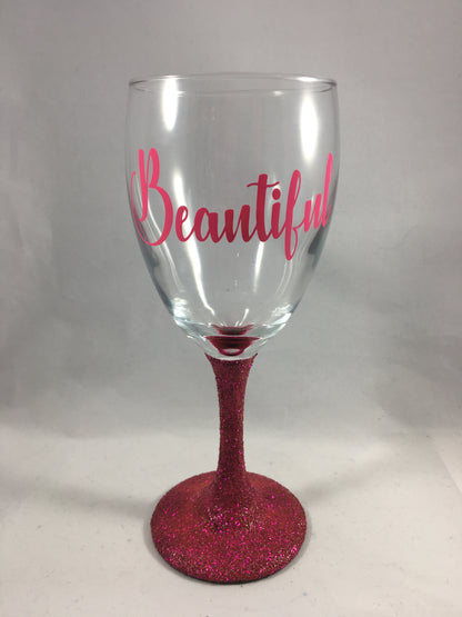 Inspirational glitterstem glass - Unbreakable Memories