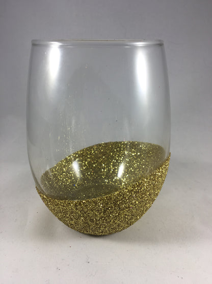 Stemless glitter bottom glass - Unbreakable Memories