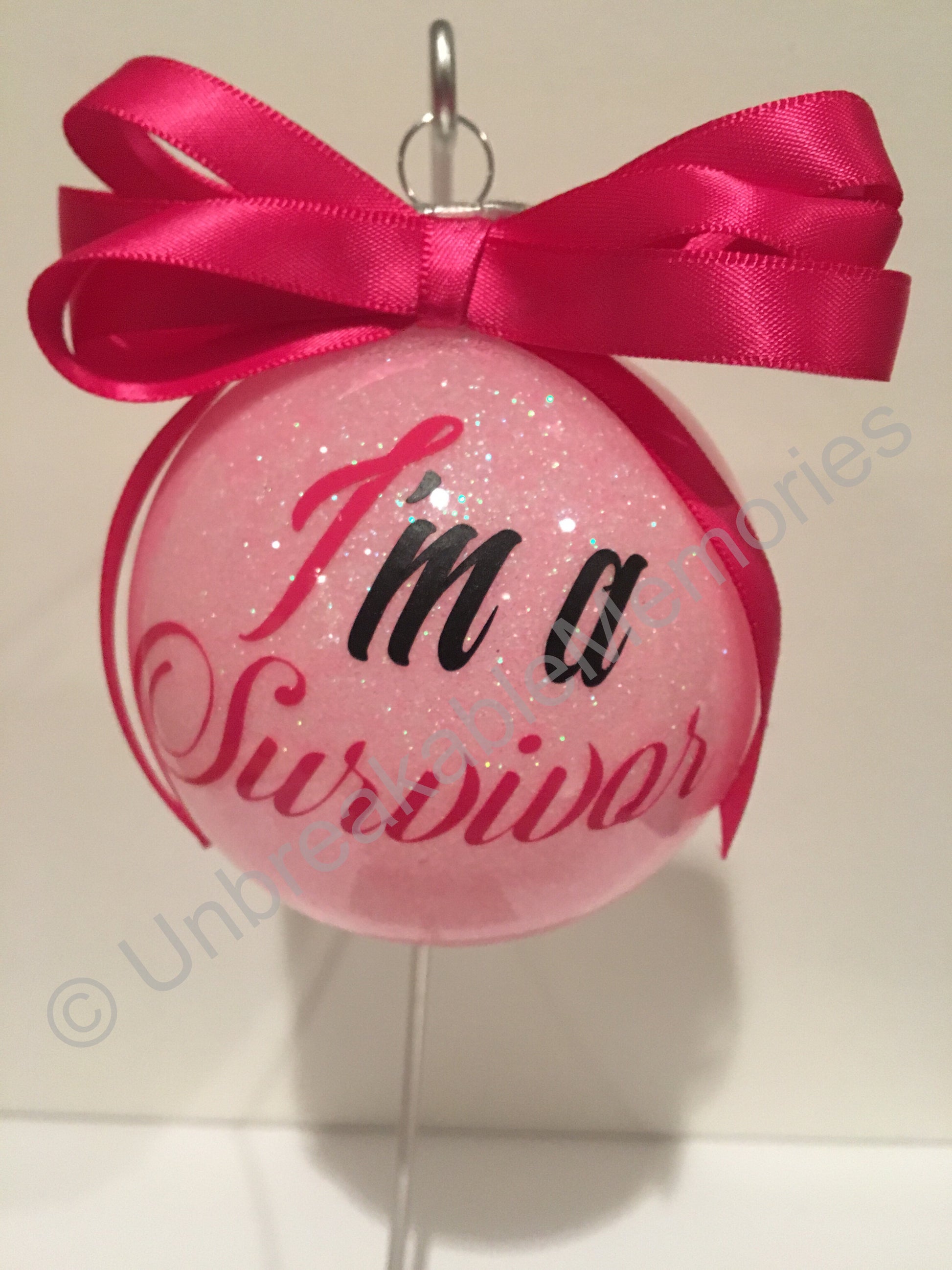 Breast Cancer Awareness ornament - Unbreakable Memories