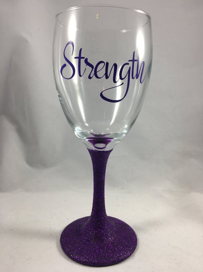 Inspirational glitterstem glass - Unbreakable Memories
